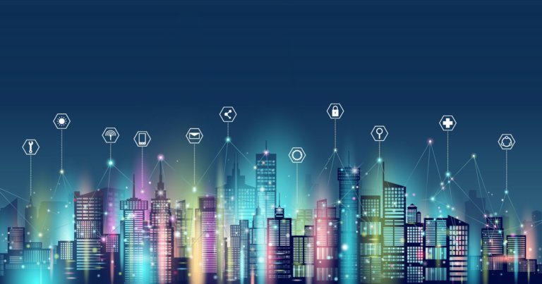 skyline di città virtuale