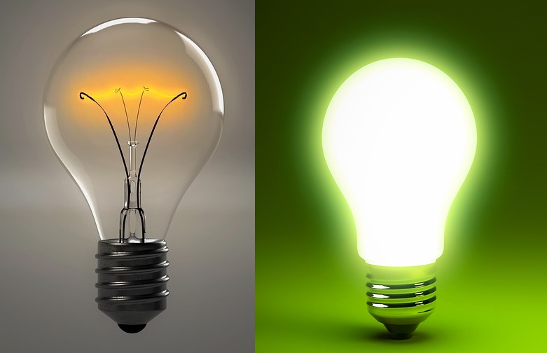 lampadina tradizioale e lampadina led i benefici del led relamping